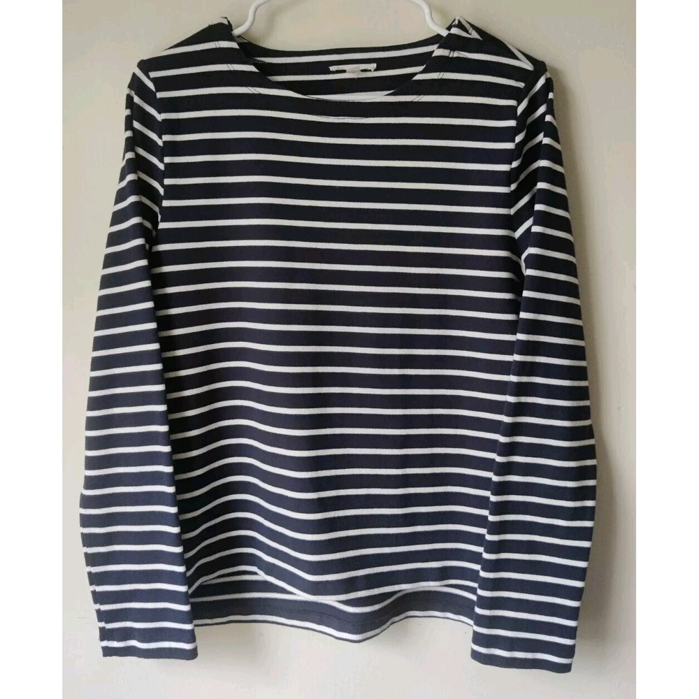 a loves a Women's Navy And White Stripe Top Size M Zipper‎ Left Shoulder
